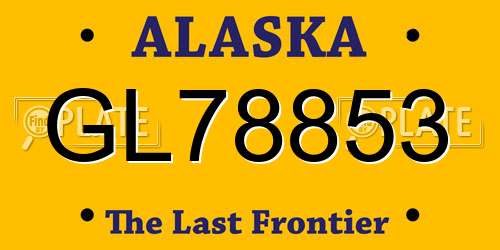 GL78853 Alaska License Plate