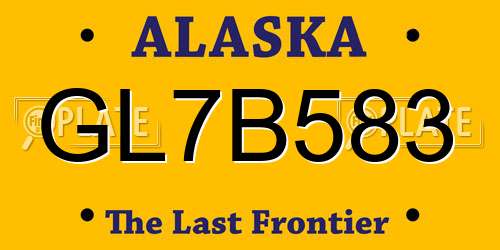 GL7B583 Alaska License Plate
