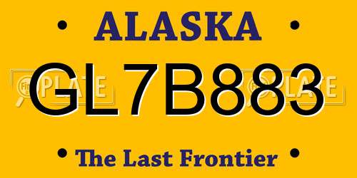 GL7B883 Alaska License Plate
