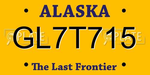 GL7T715 Alaska License Plate