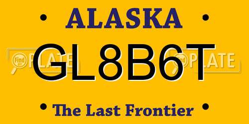 GL8B6T Alaska License Plate