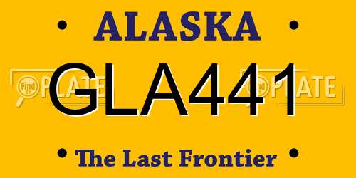 GLA441 Alaska License Plate