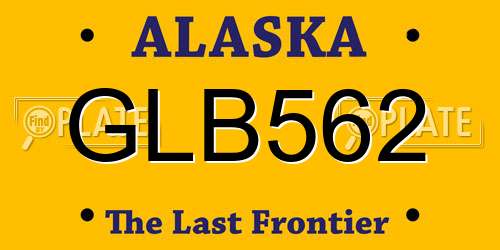 GLB562 Alaska License Plate
