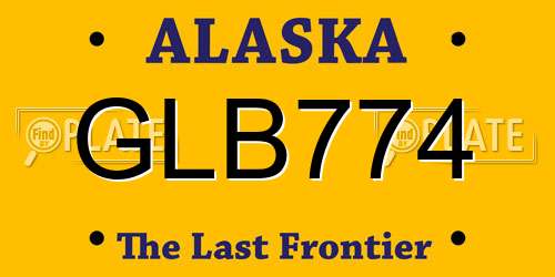 GLB774 Alaska License Plate