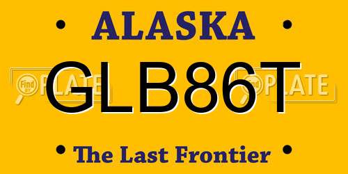 GLB86T Alaska License Plate