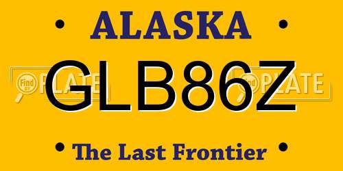 GLB86Z Alaska License Plate