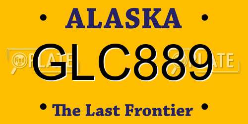 GLC889 Alaska License Plate
