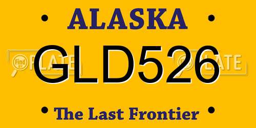 GLD526 Alaska License Plate