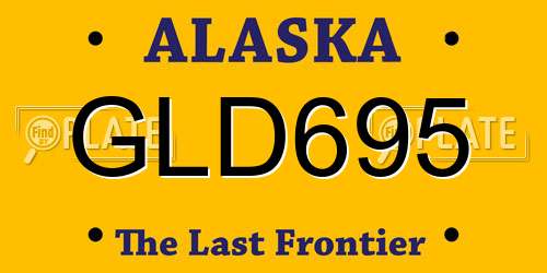 GLD695 Alaska License Plate