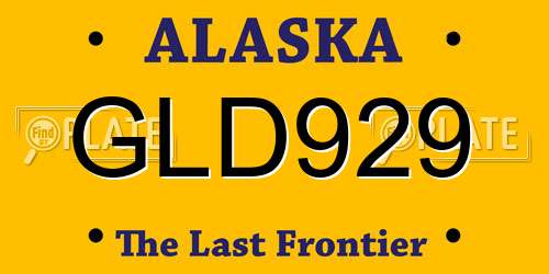 GLD929 Alaska License Plate