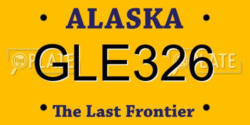 GLE326 Alaska License Plate