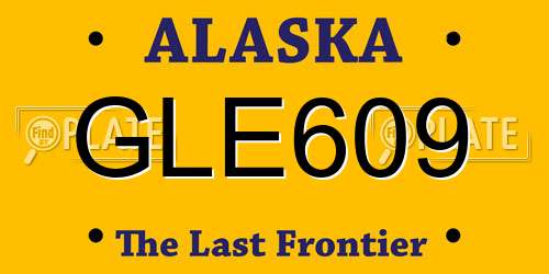 GLE609 Alaska License Plate