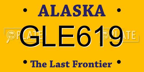 GLE619 Alaska License Plate