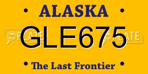 GLE675 Alaska License Plate