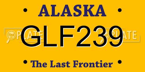 GLF239 Alaska License Plate