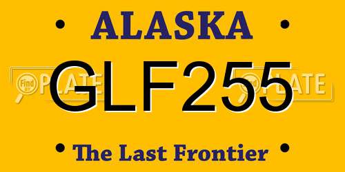 GLF255 Alaska License Plate