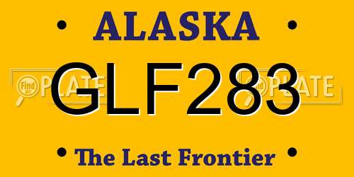 GLF283 Alaska License Plate