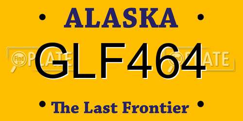 GLF464 Alaska License Plate