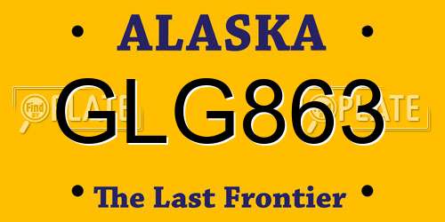 GLG863 Alaska License Plate