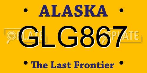GLG867 Alaska License Plate