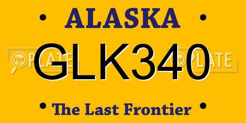 GLK340 Alaska License Plate