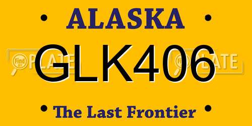 GLK406 Alaska License Plate
