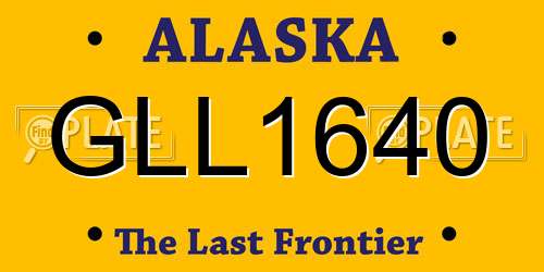 GLL1640 Alaska License Plate