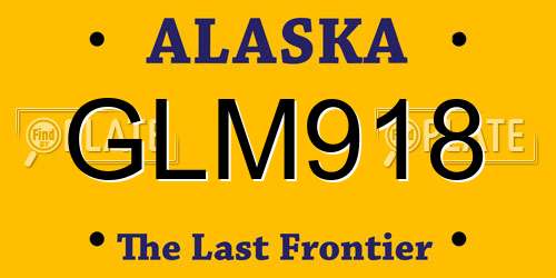 GLM918 Alaska License Plate