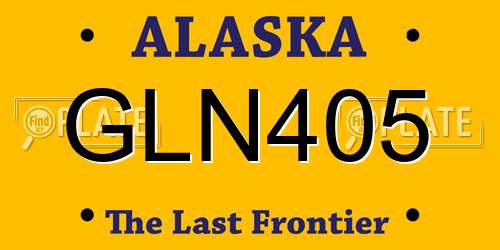 GLN405 Alaska License Plate