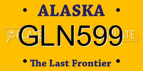 GLN599 Alaska License Plate