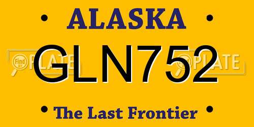 GLN752 Alaska License Plate