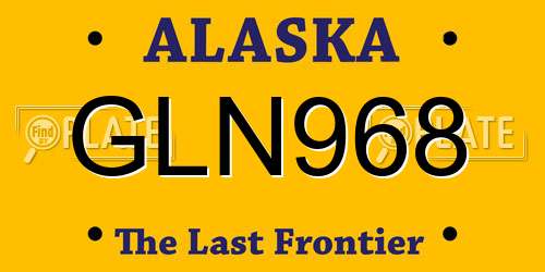 GLN968 Alaska License Plate