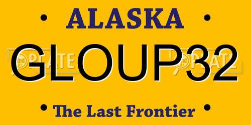 GLOUP32 Alaska License Plate