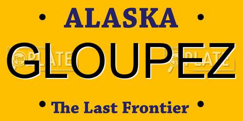 GLOUPEZ Alaska License Plate