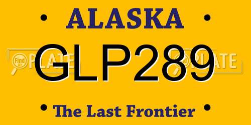GLP289 Alaska License Plate