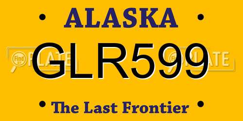 GLR599 Alaska License Plate