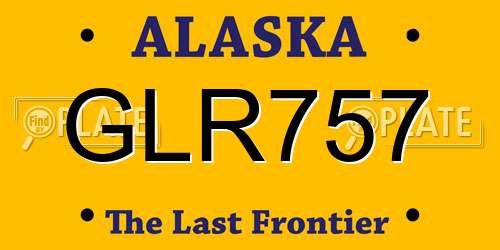 GLR757 Alaska License Plate