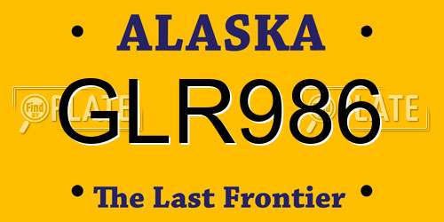 GLR986 Alaska License Plate