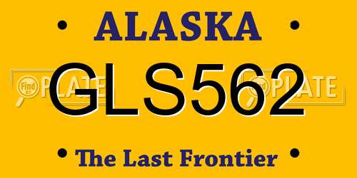 GLS562 Alaska License Plate