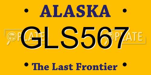 GLS567 Alaska License Plate