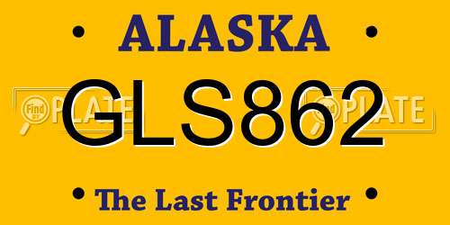 GLS862 Alaska License Plate