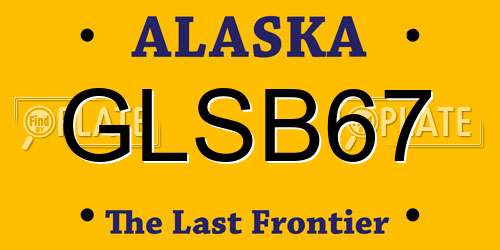 GLSB67 Alaska License Plate