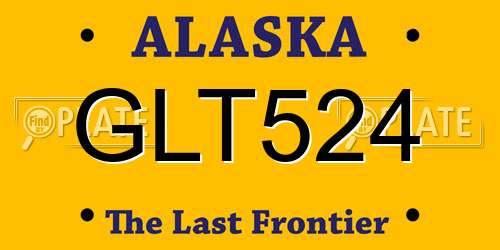 GLT524 Alaska License Plate