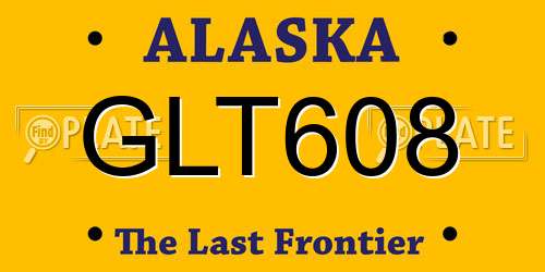 GLT608 Alaska License Plate