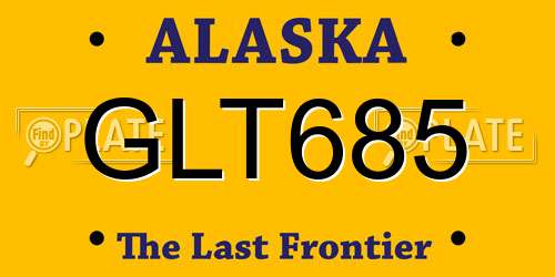 GLT685 Alaska License Plate