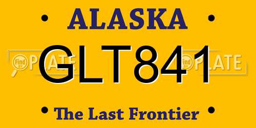 GLT841 Alaska License Plate