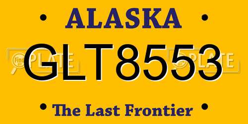 GLT8553 Alaska License Plate