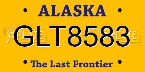 GLT8583 Alaska License Plate