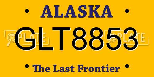 GLT8853 Alaska License Plate