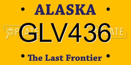 GLV436 Alaska License Plate